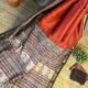 Rust Red printed Bagru Saree