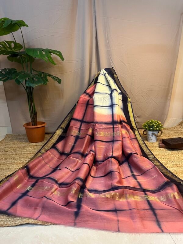 Pink Tie Dye Bagru Saree
