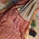 Leaf Printed Checkered Bagru Saree
