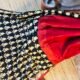 Red and Black Flower Handprint Bagru