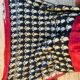 Red and Black Flower Handprint Bagru
