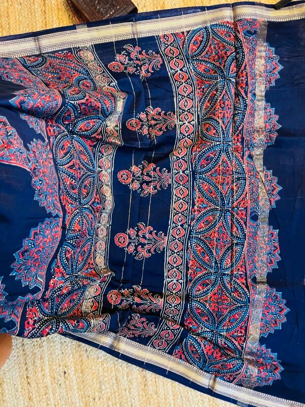 IMG_7779.JPG Mandala Print Blue Chanderi Silk Cotton Bagru