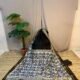 Buta Handprint Black & Blue Chanderi Silk Cotton Bagru