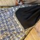 Buta Handprint Black & Blue Chanderi Silk Cotton Bagru
