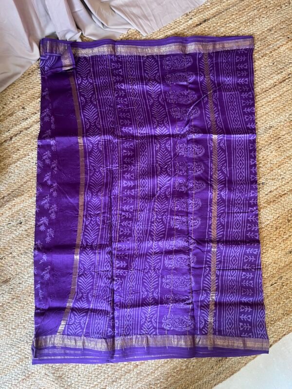 IMG_8308.JPG Purple Buta Handprint Chanderi Silk Cotton
