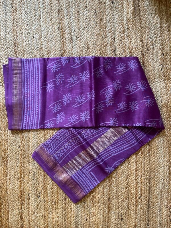 Purple Buta Chanderi Silk Cotton Saree