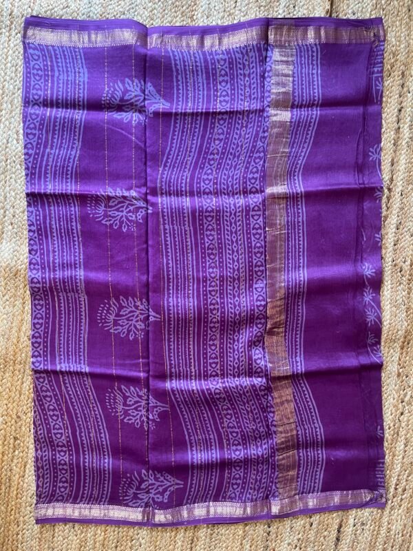 Purple Buta Chanderi Silk Cotton Saree