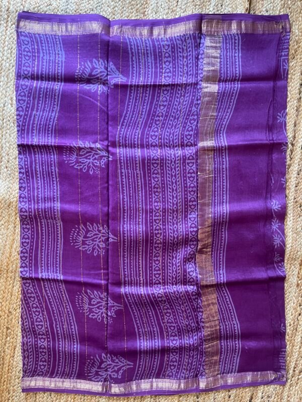 Purple Buta Chanderi Silk Cotton Saree