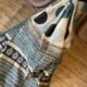 Teal and black polka dot cotton silk Chanderi saree