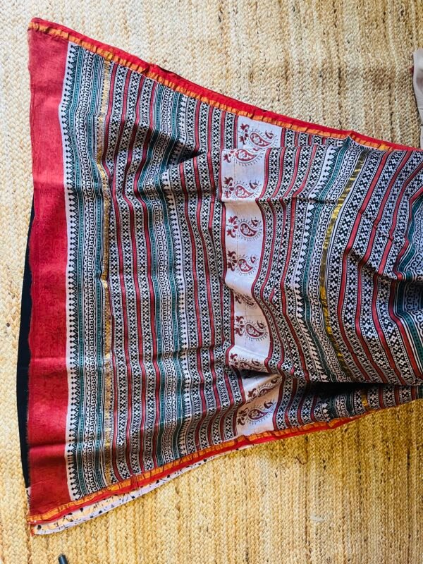 IMG_8403.JPG Hand-block printed Ajrakh-style Chanderi Cotton saree